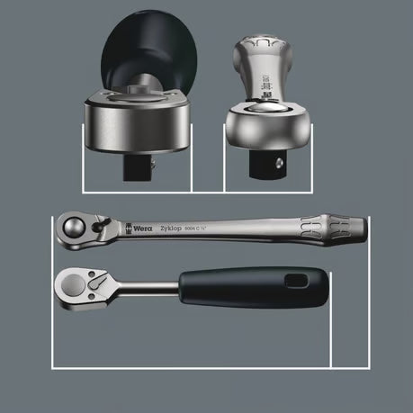 Mini Wera Zyklop Ratchet Switch kit 28 pcs. 1/4" drive - US Sizes