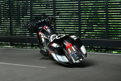 Billow set of stretched rear fender and saddlebags for Harley Davidson Touring 2014 up