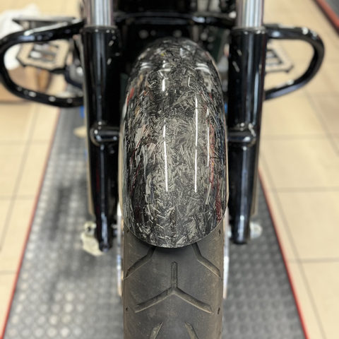 Mid Length Forged Carbon Fiber Front Fender for Harley Davidson Touring 14-23
