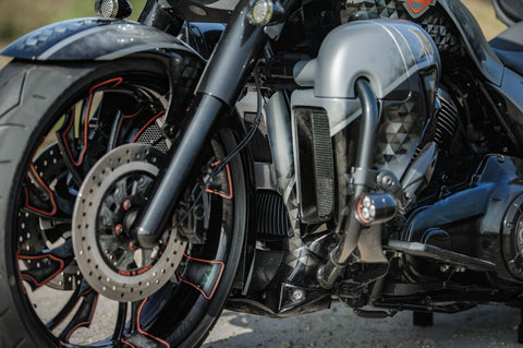 Bolt on Radiator Cover for Harley Davidson Touring wit LED lights