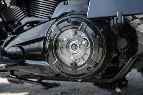 "Black Series" Clutch Cover for Harley Davidson Touring 2017 up Transparent