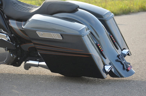 T&S 4" Stretched Saddlebags w/o Lids for Harley Davidson Touring 1993-2013 models
