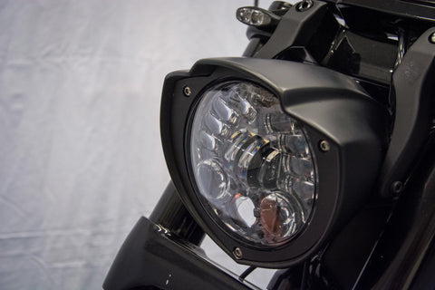 Side mounted custom V-Rod Muscle headlight cover