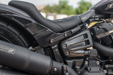 2018-2024 M8 Softail Side Covers "Avenger" For Shock Absorber With Preload Adjustment Knob