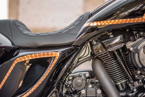 Extended Stretched Gas Tank And Side Cover Touring Kit 2009-2013 "Flow2"
