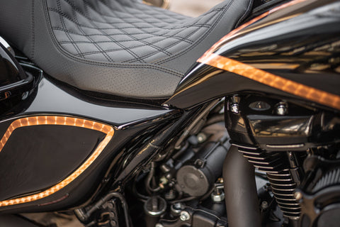 Extended Stretched Gas Tank and Side Cover Touring Kit 2014-2023 "Flow2"