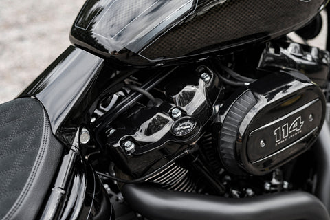 "Milwaukee-Eight" Rocker Box Mounted Air Ride Pressure Gauge Kit