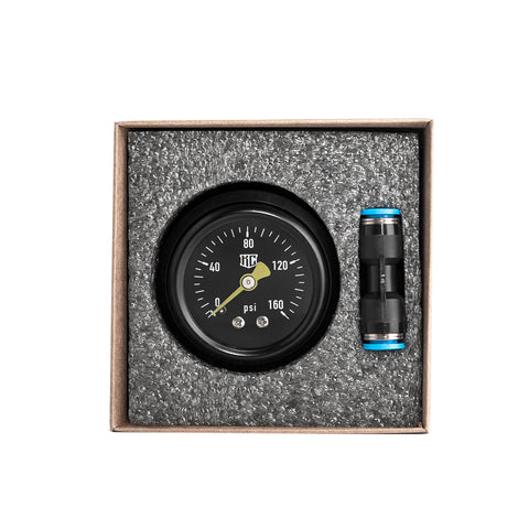 "Milwaukee-Eight" Rocker Box Mounted Air Ride Black Pressure Gauge Kit