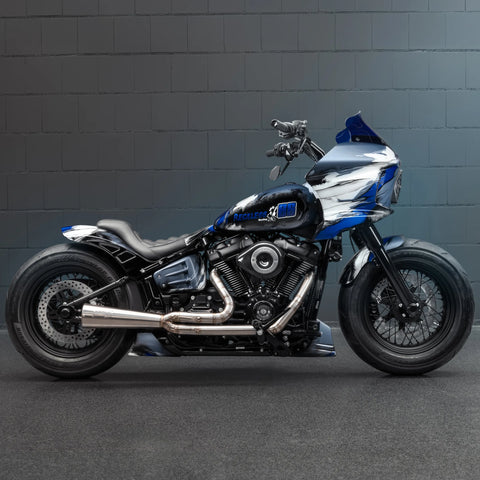 2018-2025 M8 Softail Side Covers "Avenger" For Shock Absorber Without Preload Adjustment Knob